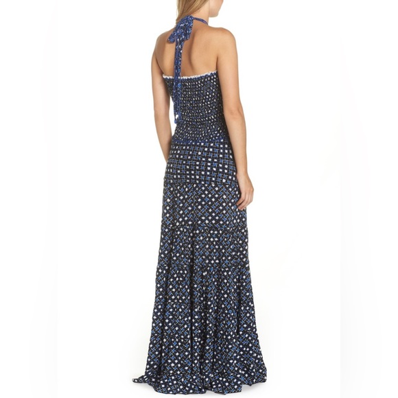 Poupette St Barth Foe Panelle Smocked Halter Tiered Maxi Dress Size XS - Picture 3 of 10